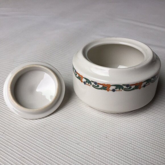 McNicol China Sugar Bowl w Lid Floral Flower Art Vintage Retro Clarksburg WVA US - Picture 2 of 12